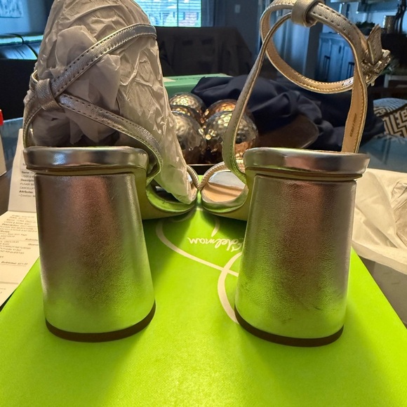 Sam Edelman Silver Sculptural Heels with Ankle Strap - Picture 5 of 10